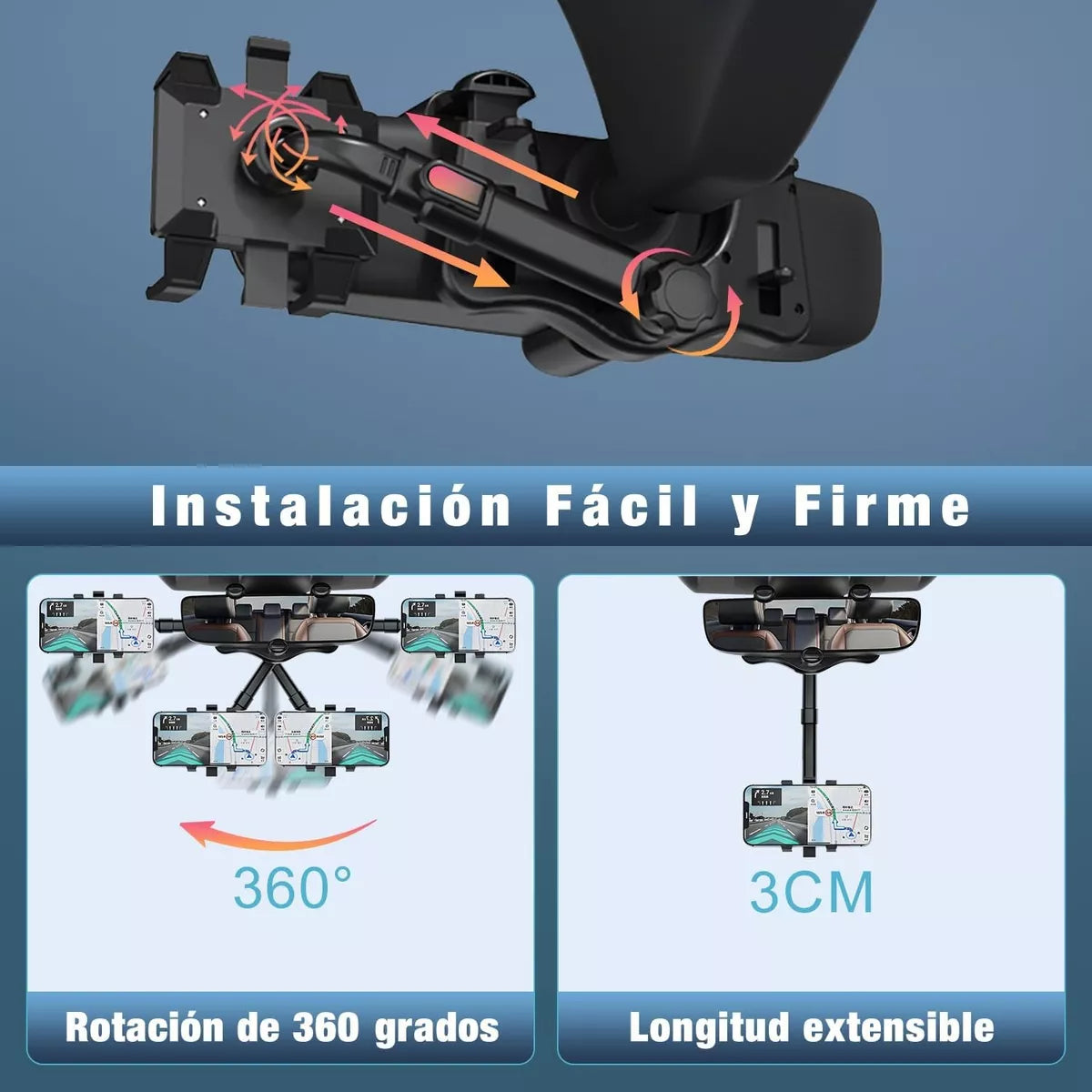 Triple Soporte Retrovisor SmartMount360™