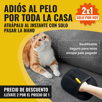 Guante Removedor De Pelo 2 En 1 Negro