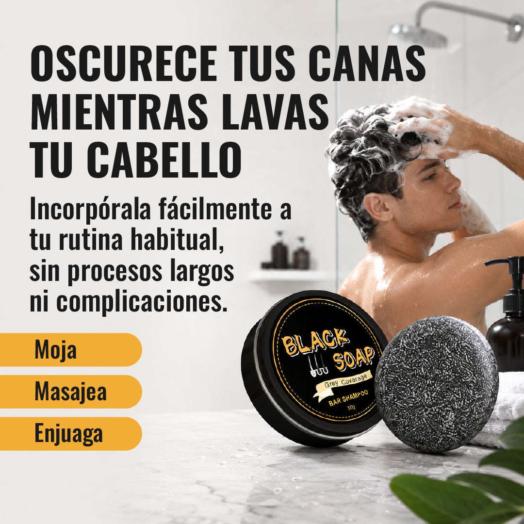 Black Soap barra de shampoo negro anti canas