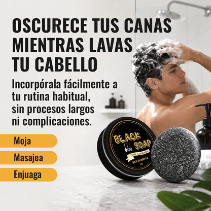 Black Soap barra de shampoo negro anti canas