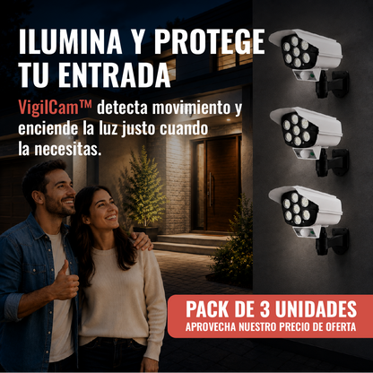 VigilCam™ - Foco Solar Tipo Cámara con Sensor de Movimiento