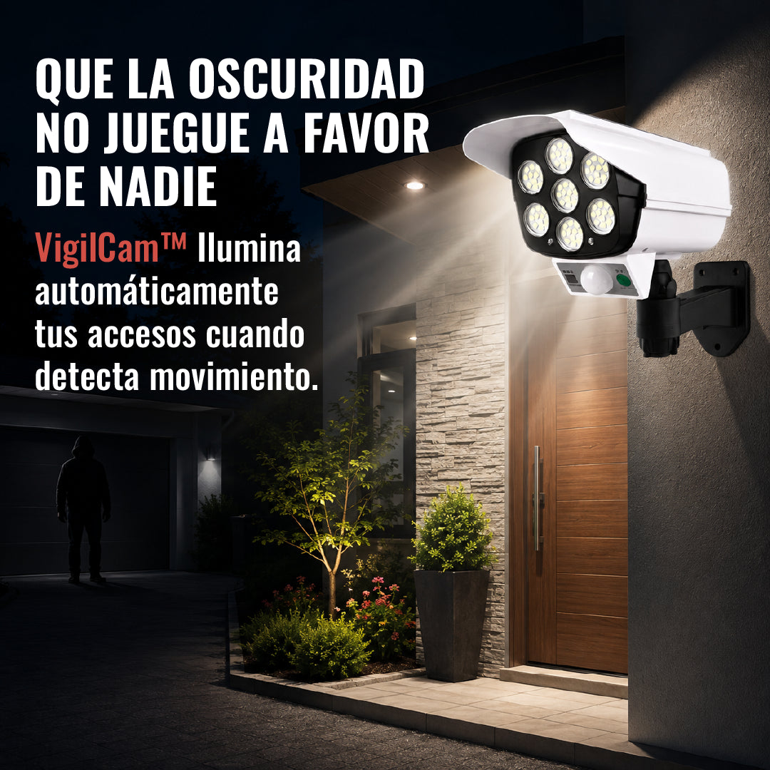 VigilCam™ - Foco Solar Tipo Cámara con Sensor de Movimiento
