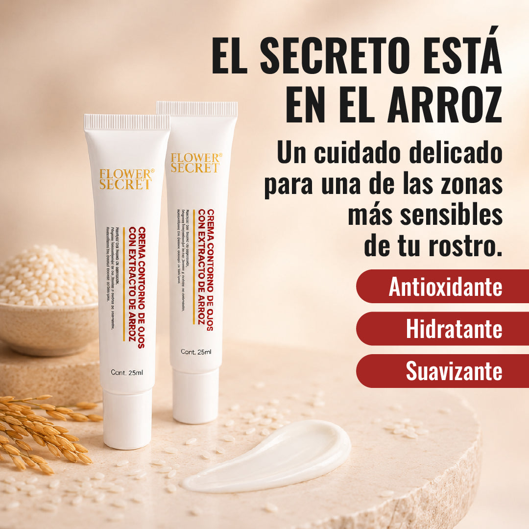 Crema Contorno de Ojos con Extracto de Arroz - Flower Secret™