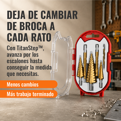 TitanStep™ - Set de Brocas Escalonadas Ultra Resistentes
