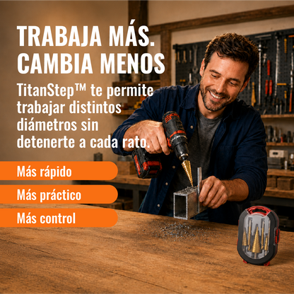TitanStep™ - Set de Brocas Escalonadas Ultra Resistentes