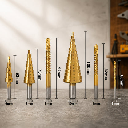 TitanStep™ - Set de Brocas Escalonadas Ultra Resistentes