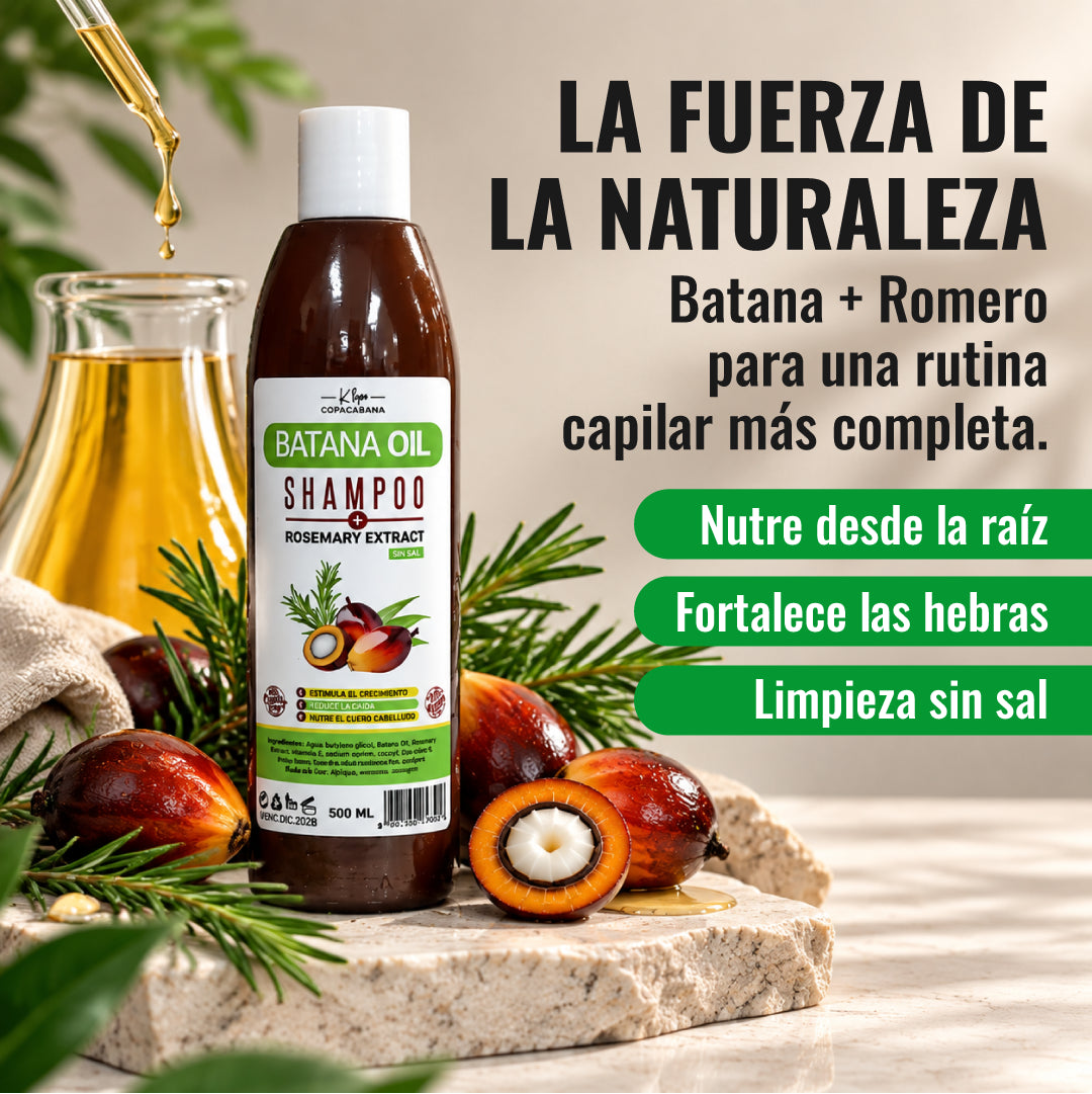 BatanaOil™ - Champú Anticaída con Aceite de Batana y Romero