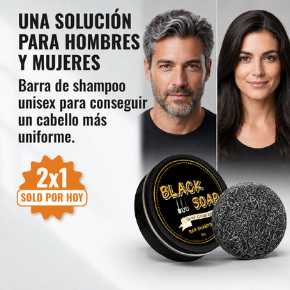 Black Soap barra de shampoo negro anti canas