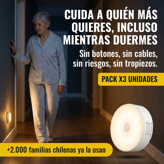 Luz Led Sensor De Movimiento Pack Por 3