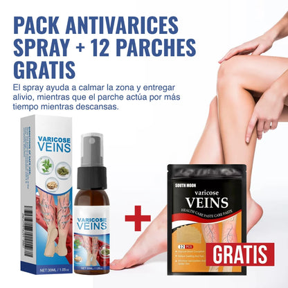 Pack Antivarices Spray + 12 parches gratis