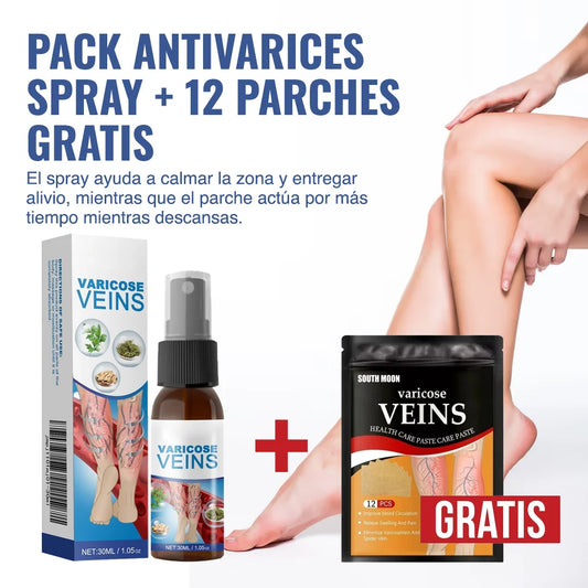 Pack Antivarices Spray + 12 parches gratis